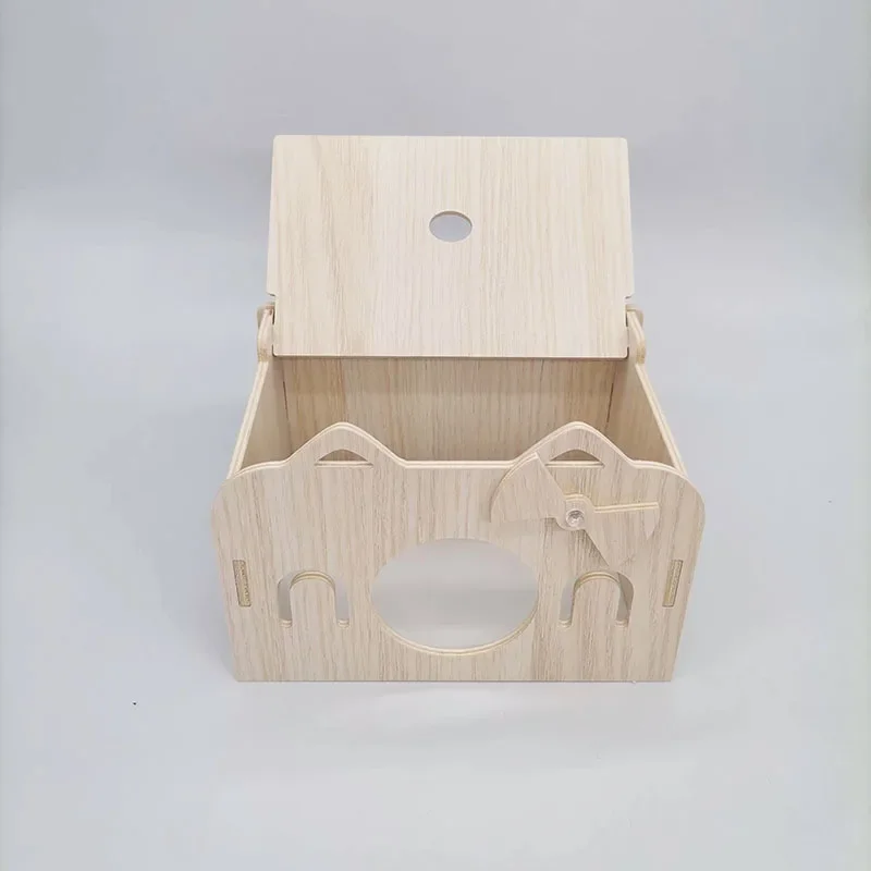 Hamster Nest Escape Room can be peeped into Golden Bear Wooden Small House Sleeping Nest Hamster Landscape Toy Supplies