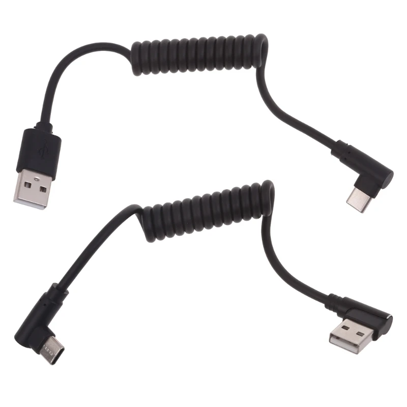 

Выдвижной кабель USB спиральный USB-кабель типа шнур быстрой зарядки 60 Вт, провод синхронизации данных
