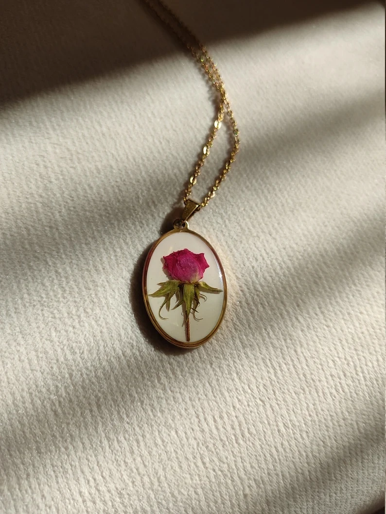 Pink Rose Necklace 