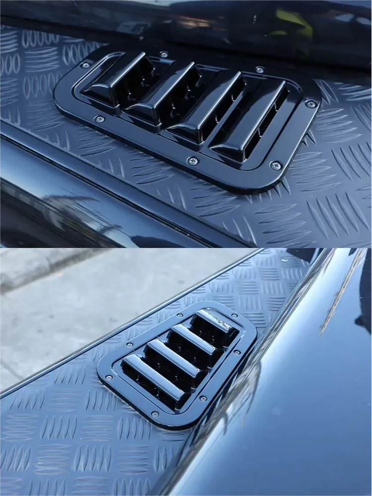 Für Land Rover Defender 2013-19 Frontmotor Motorhaube Lüftungs abdeckung Stahl Luft ansaug schaufel Luft auslass Schneedecke Autozubehör – Detail 4