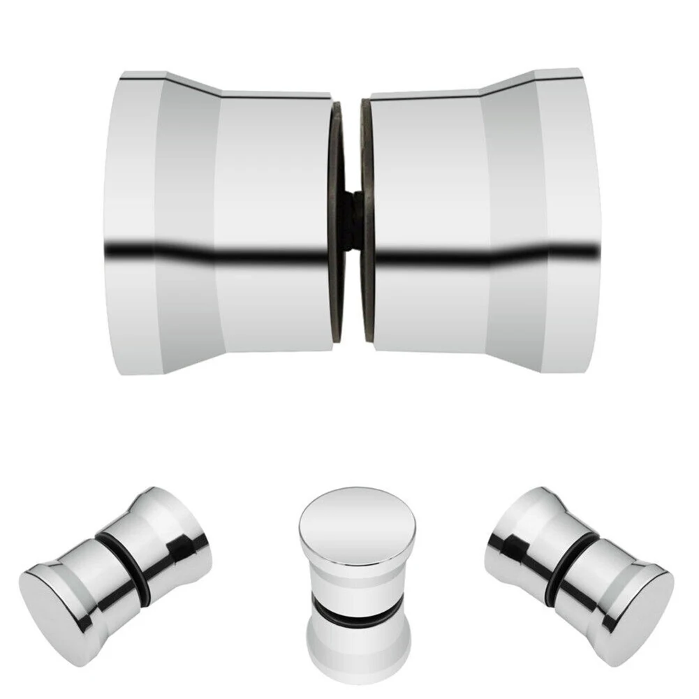 Chrome Bathroom ABS Glass Doors Replacement Handle Shower Door Knob Silver Single Hole Handle Replacement shower room accessories