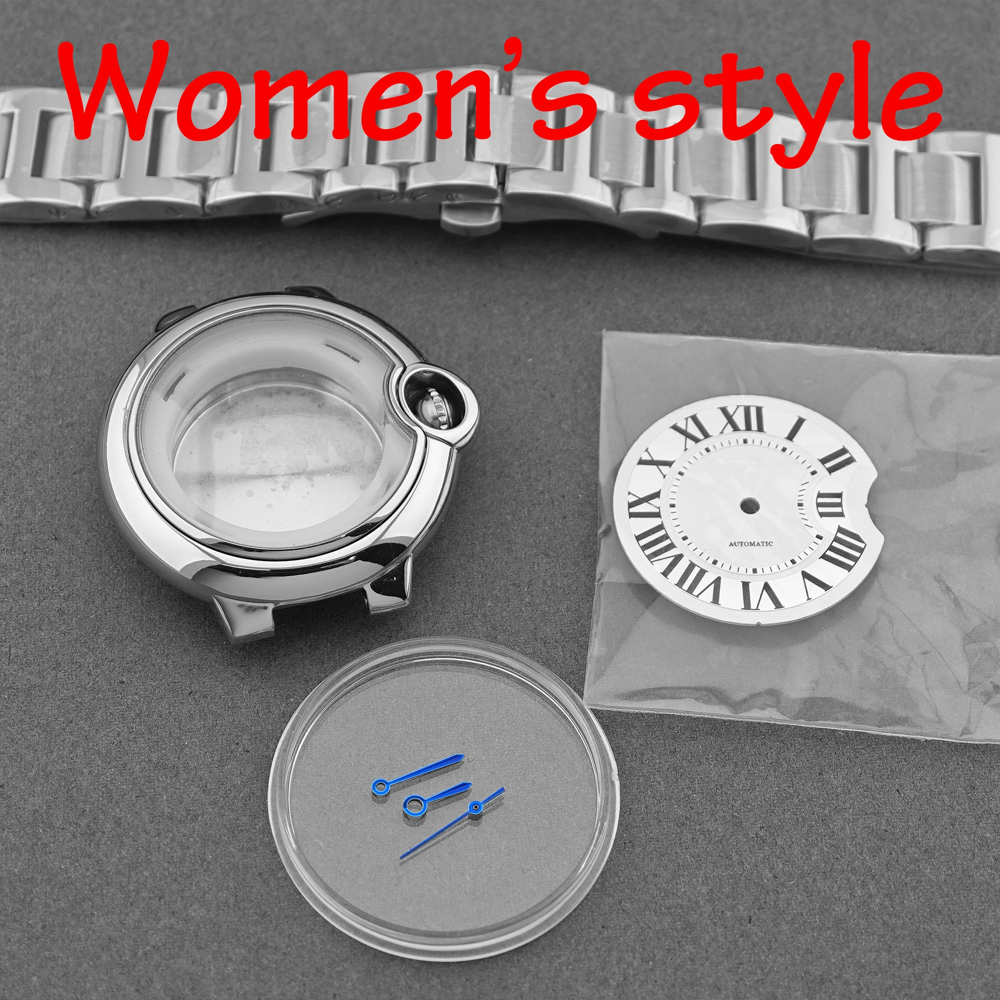 Couple-Style Stainless Steel Watch Case Set with Butterfly Clasp