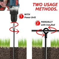 4Pcs Ground Anchors 18inch Spiral Earth Anchors Kit Heavy Duty Metal Ground Anchor with Removable Round Ring Ground Stakes 2