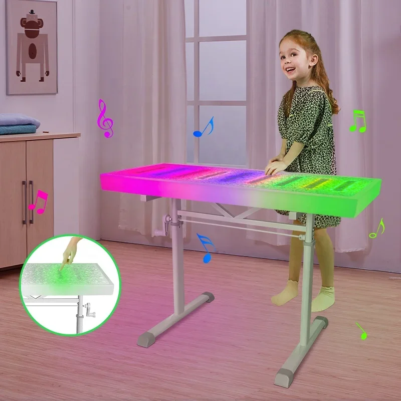 Students Double Desks And Chairs Can Be Lifted School Counseling Training Desk LED Children's Learning Table