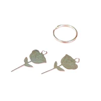 ❤️ 2Pcs/Set Rose Shape Stainless Steel Needle for Smartphone Sim Card Tray Removal Eject Pin Key Tool Universal Thimble 3