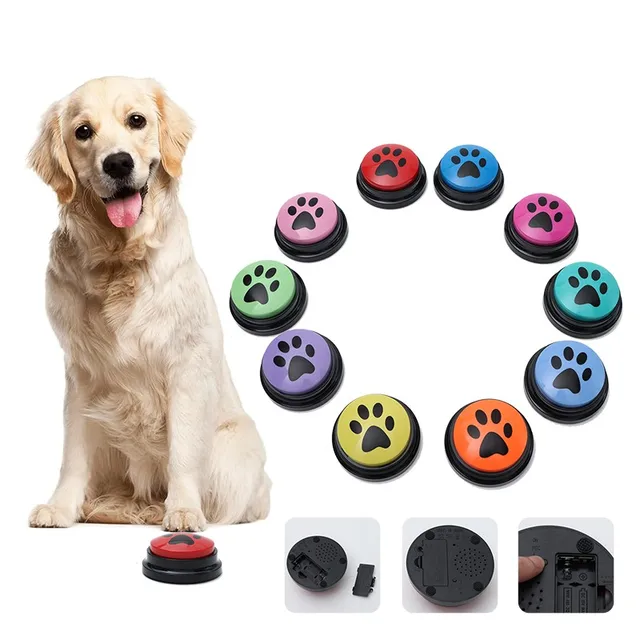 Pet Communication Button Dog Toys Recordable Pet Speaking Training Dog Talking Button Cute Claw Print Pattern Dog Accessories 3