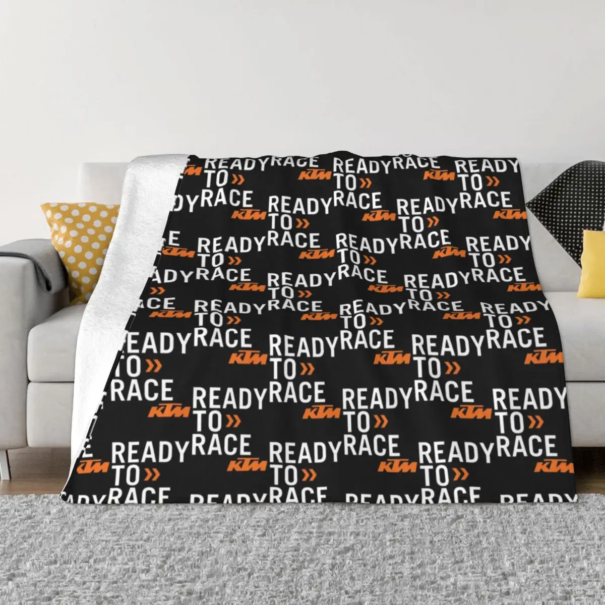 

Ready To Race Anti Pilling Blanket Flannel Printed Racing Bull Perfect Gift Breathable Soft Throw Blankets for Bed Car Quilt