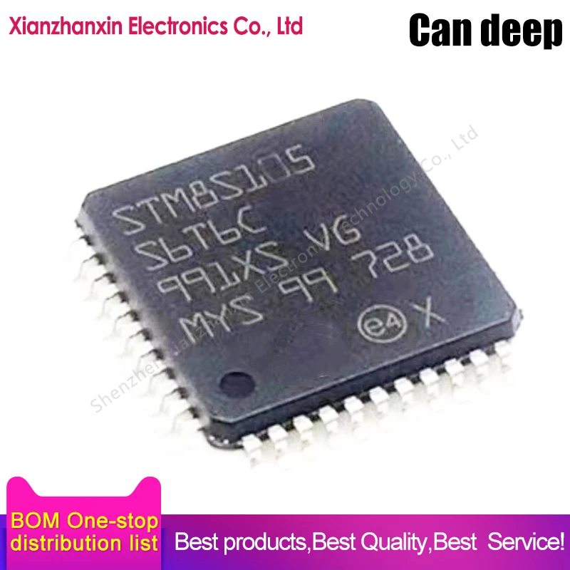 

2~10PCS/LOT STM8S105S6T6C STM8S105 105S6T6C LQFP-44 8-bit microcontroller chip new and original