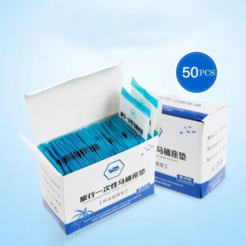Travel Disposable Toilet Seat Covers Mat Waterproof Toilet Paper Pad For Travel/Camping Bathroom Accessories Set 50 Pcs/Bag