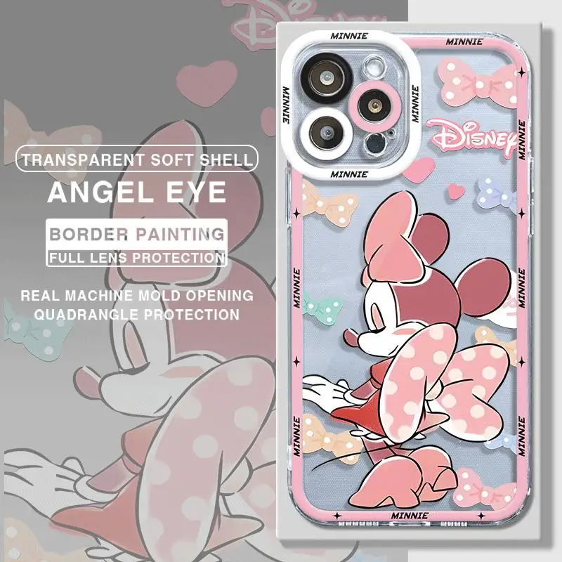 Funda de teléfono de dibujos animados de Mickey Mouse para Apple iPhone 15 Pro Max 13 14 Plus 12 Mini 11 Pro XR 8 SE 7 6S XS MAX, funda de armadura mate