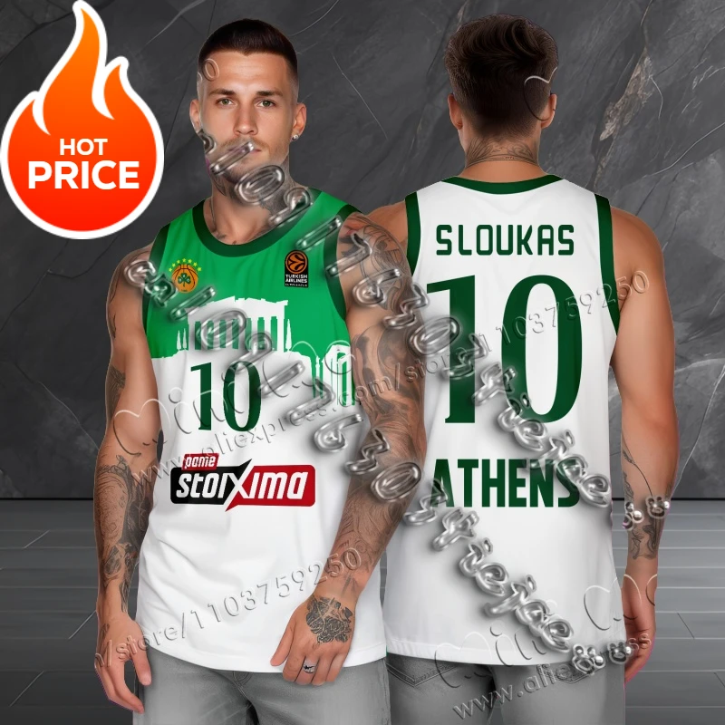 Panathinaitkos Basketball Jersey Fan Special Jersey Kit Greece Men Summer Basketball Sports Vest TShirt sports shirt