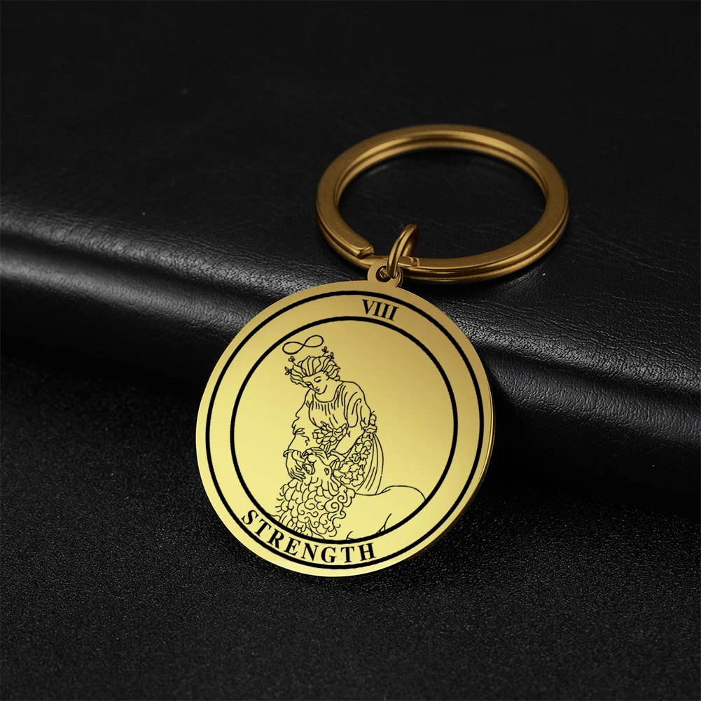 Dawapara Vintage Die Großen Arcana Anhänger Schlüsselbund Edelstahl Tarot Karte Schlüsselring Gute Luck Amulett Geschenk – Detail 26