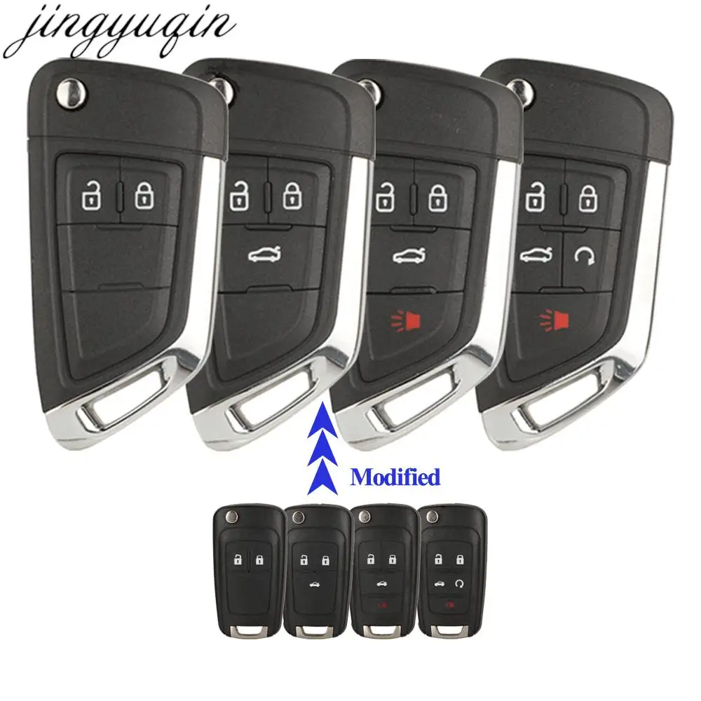 Jingyuqin 2/3/4/5 Buttons Remote Car Key Case Upgrade Shell For Chevrolet Cruze Camaro Aveo Epica Lova Impala