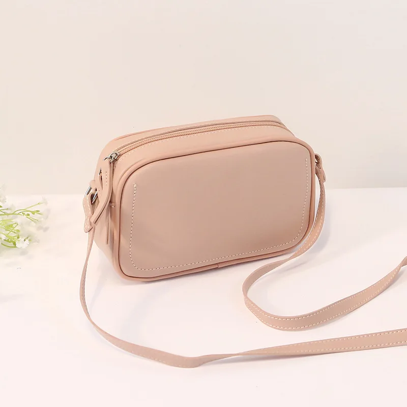 Women's Shoulder Bags Simple Zipper Designer High Quality Leather Messenger Bags Handbags Solid Color Females Crossbody Bag