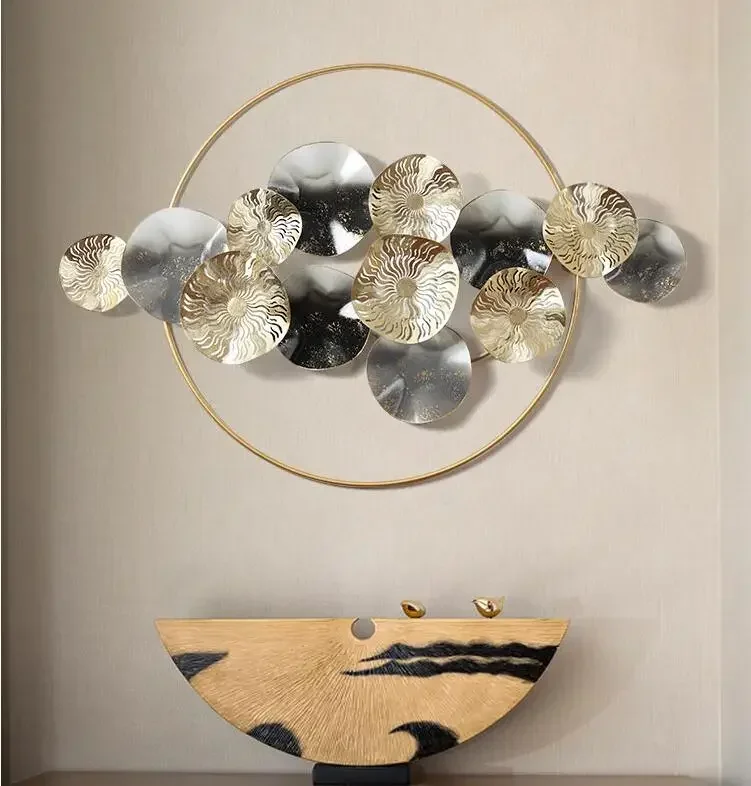 

Новый китайский 3D стерео кованый железный настенный подвесной круглый декор для стен ремесла домашняя гостиная диван фон Ormaments искусство