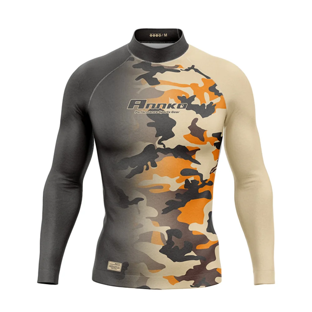 ANNKO Men's Uv Sun Protection Men's Long Sleeve Upf 50+ Shirt Rash Guard Surfing Clothing Beach Shirt Camiseta Natacion Hot Sale