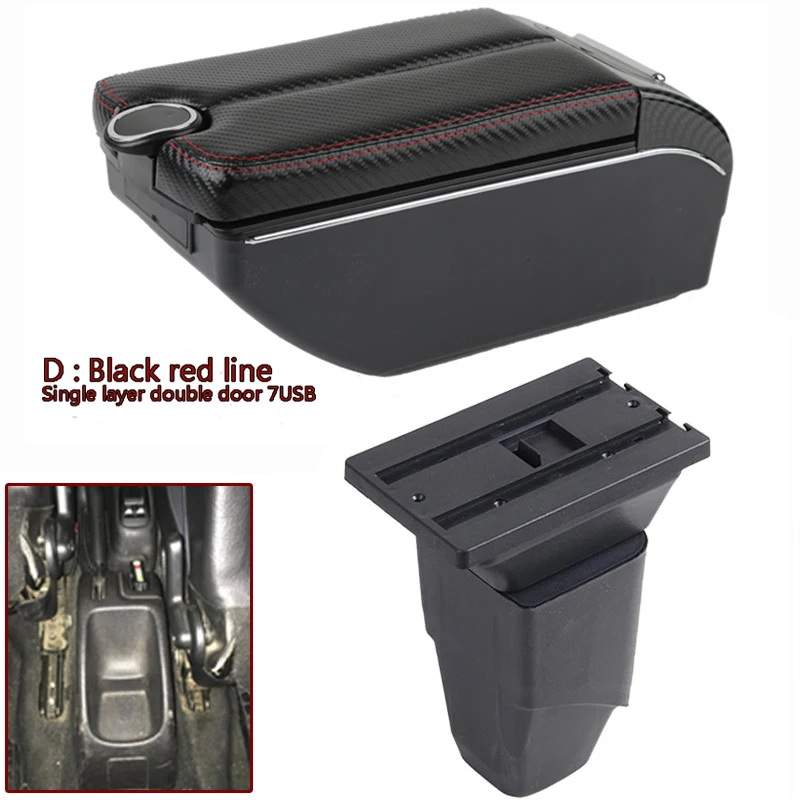 

For PEUGEOT 206 Armrest box For PEUGEOT 206 center Storage box Double door Car Armrest box Interior Parts Retrofit parts