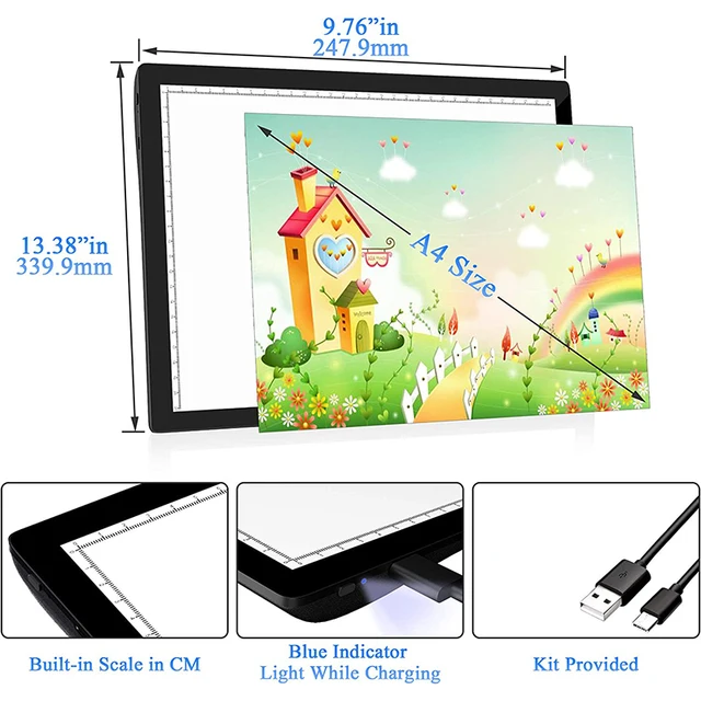 Rechargeable A4 Led Light Pad Tracer Wireless LED Light Box for  TracingTracing Light Pad Battery Tracing Light Boxes for Diamond -  AliExpress