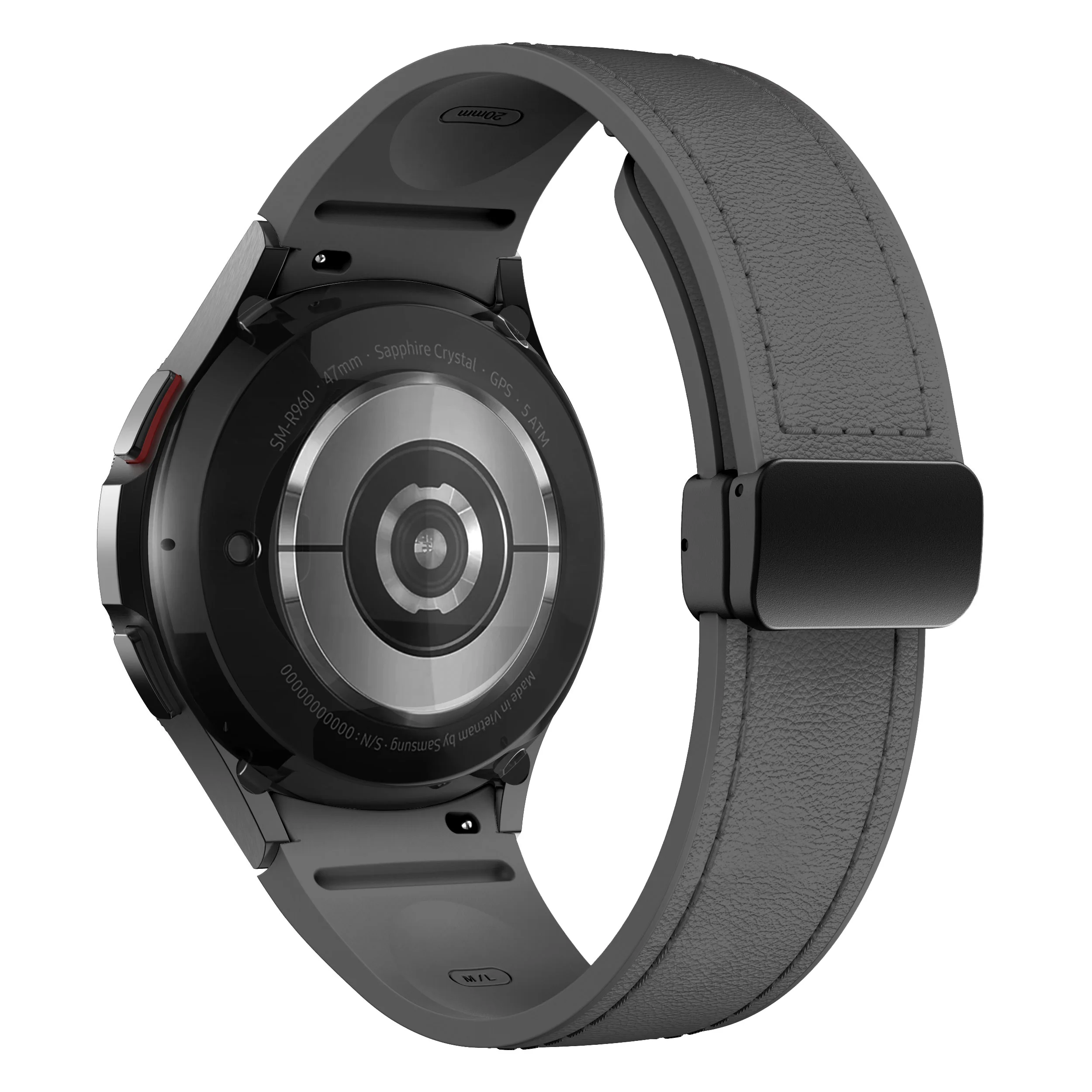Premium Dual-Material Leather and Silicone Watch Strap Bracelet