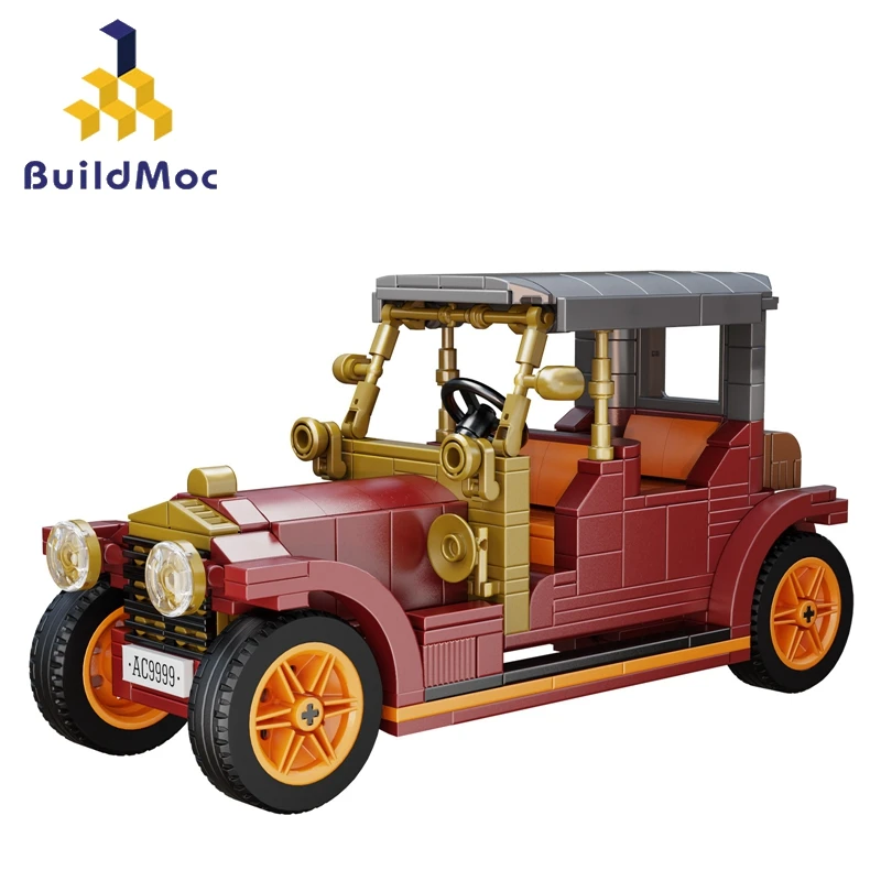 

Buildmoc Technical Vintageds Car Pull Back Vehicle MOC Model Building Blocks Kits Toys for Children Kids Gifts Toy 441PCS Bricks