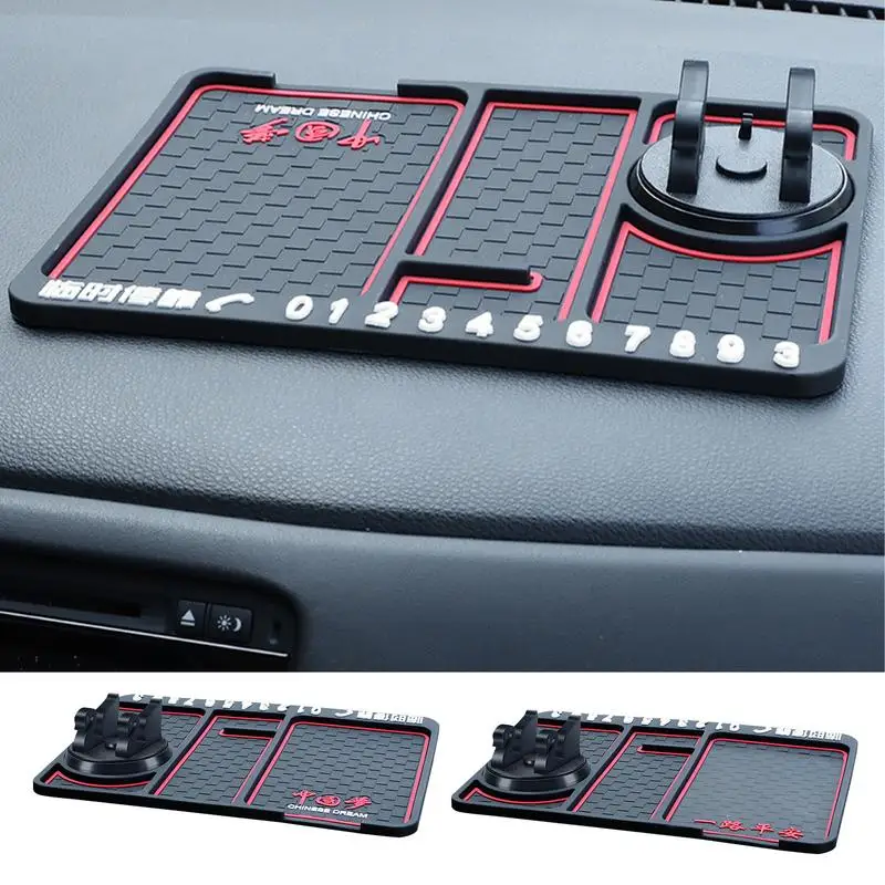 

Car Phone Holder Pad 360 Rotating Anti Slide Dash Phone Mount Multipurpose Phone Number Design Dashboard Mat Car Accessories