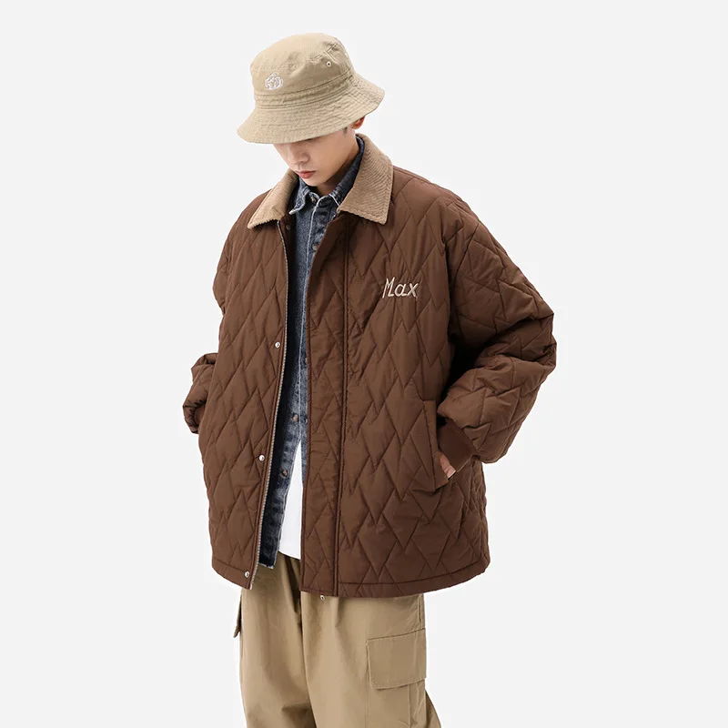 

2023 Autumn/Winter Vintage loose fit parkas winter coat mens Jackets Cotton-padded jacket Embroidery letter coats men clothing