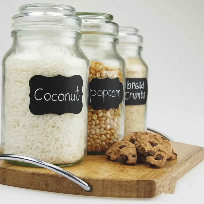 20/60 PCS 5x3.5cm Erasable Chalkboard Labels Sticker For Kitchen Jars Stickers Removable Waterproof Blackboard Sticker Label