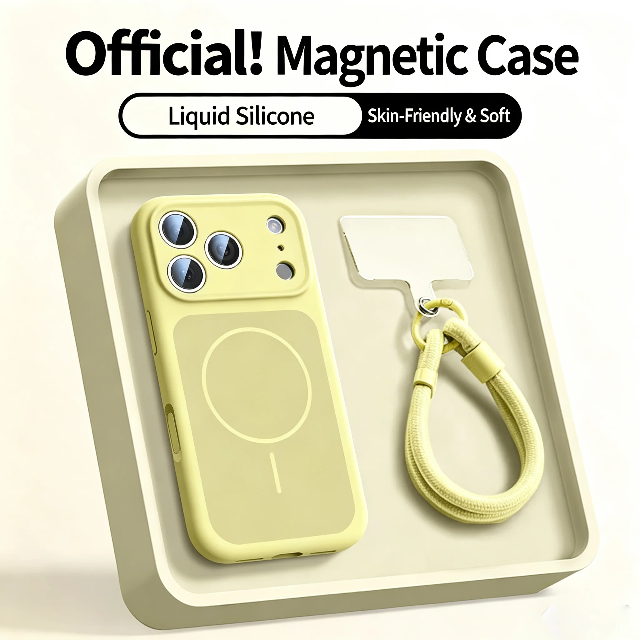 Lanyard Phone Case with Liquid Silicone Magnetic Cover and Magsafe Compatibility