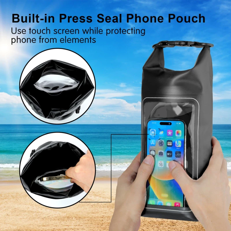 2L Dry Bag Touch Screen Waterproof Bags For Trekking Drifting Rafting Surfing kayak Outdoor Sports Bags Camping Equipment waterproof dry bag