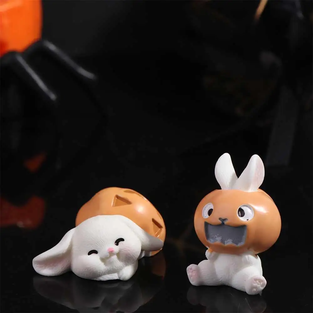 토끼 할로윈 마이크로 입상 장식품 유령 수지 할로윈 장식 입상 DIY 미니어처