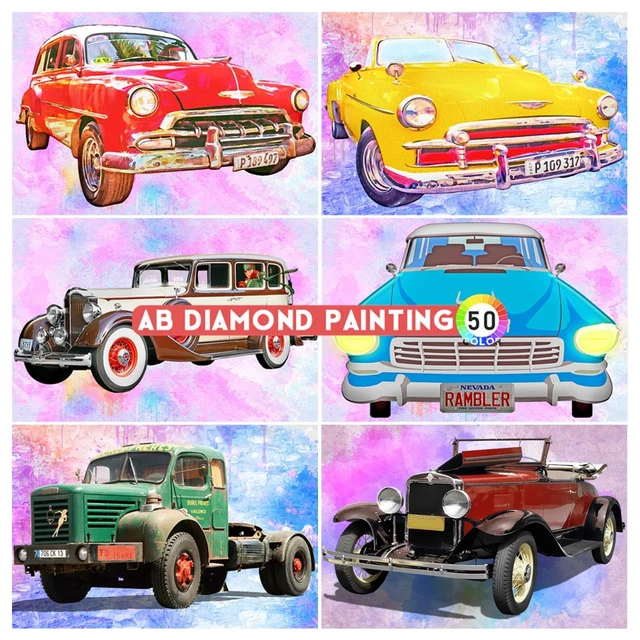 5d Diamond Stamped Cross Stitch Kits Luxury Cars Needlepoint Kits