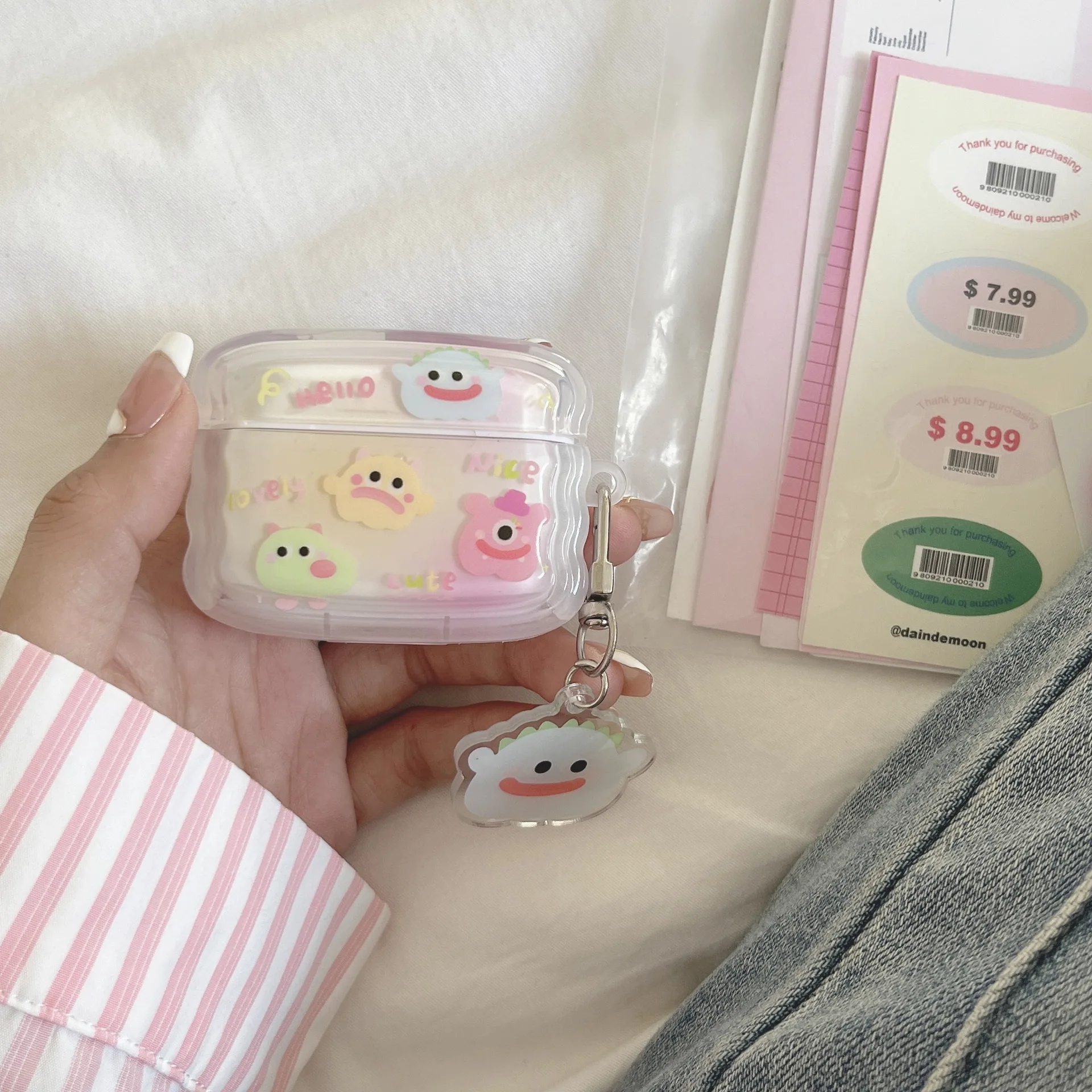 

Cartoon Colored Monster For Apple AirPods 1 2 pro Bluetooth Headphone Cover 3rd Generation Silicone Soft Cover Protective Case
