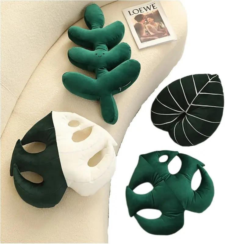 Cojín de almohada de hojas verdes, plantas tropicales, Glory, Philodendron, alian, Alocasia, decoraciones para el hogar, sala de estar, sofá, suministros de almohada