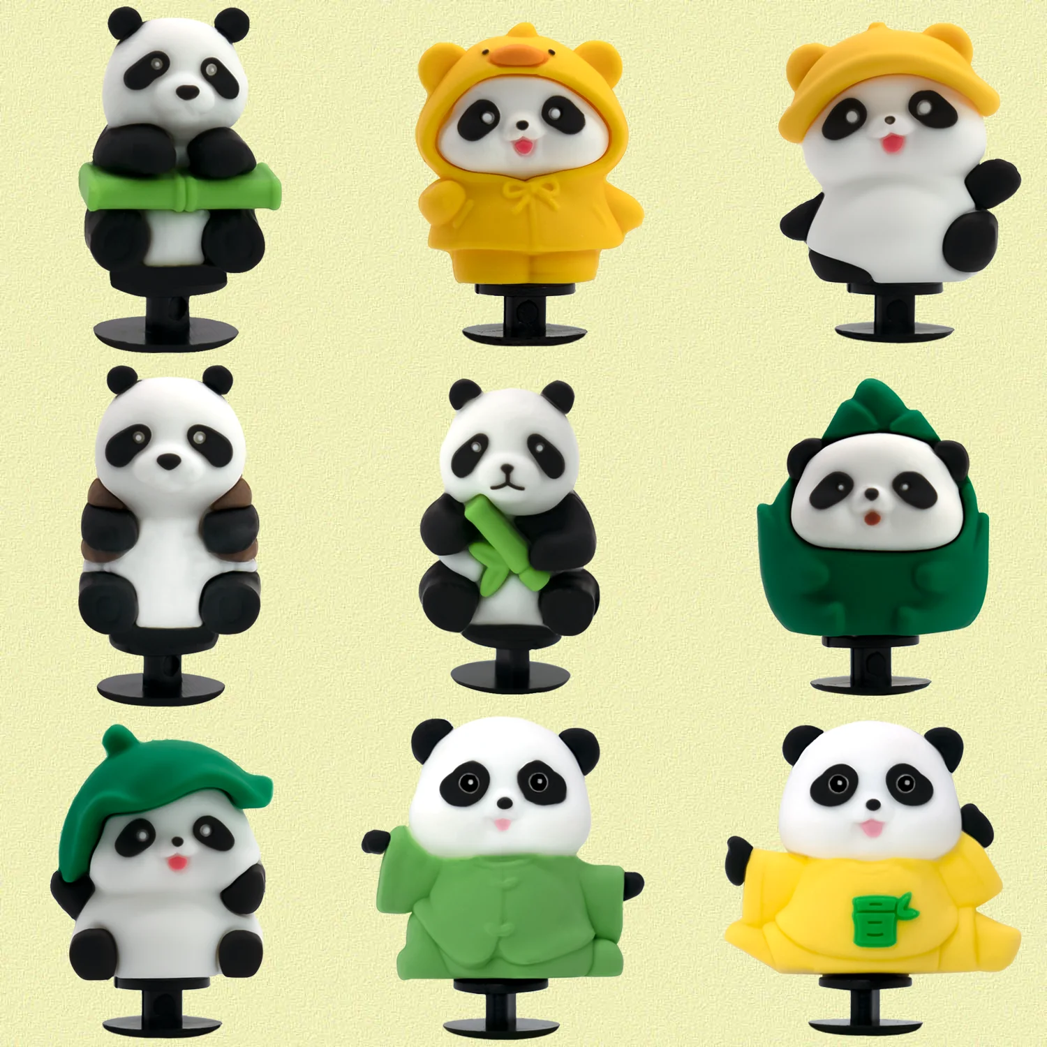 1/4/9 Stück 3D süße Panda Schuh Charms Zubehör Kawaii Tiere Schuh Clips Dekoration Mode Garten Sandalen Pin Clog Jeans – Detail 1