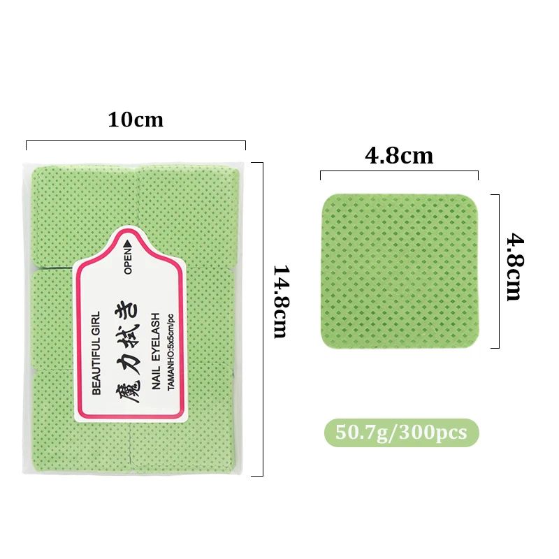 300pcs Lint Free Nail Wipes Nails Art Gel Clean Tissues Paper Non Woven Polish Remover Cotton Pads Salon Beauty Makeup Tool