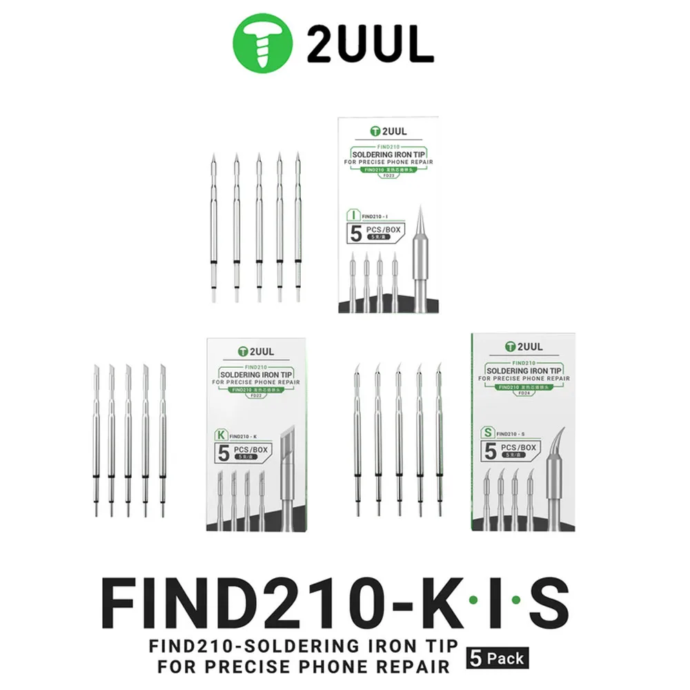2UUL K I S Soldering Iron Tip for C210 Soldering Station (5 Pack)