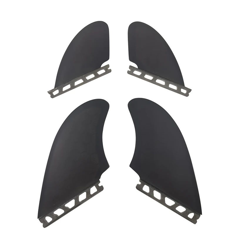 UPSURF-Surfboard Fins Set, Big Honeycomb Fins, Twin Rear Fin, Twin Side Fins, Single Tabs, 4 Surf Quad Set
