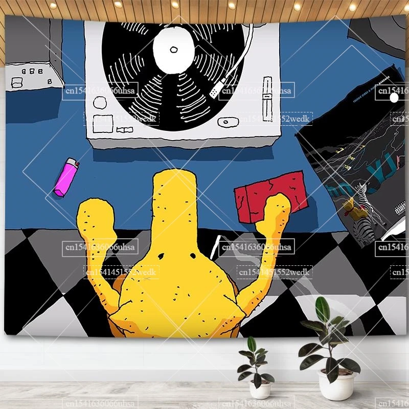 Quasimoto The Unseen Album Cover Posters Funny DJ Meme Tapestry Wall Hanging Hip Pop Tapestries Aesthetic Room Decor Tapestrys
