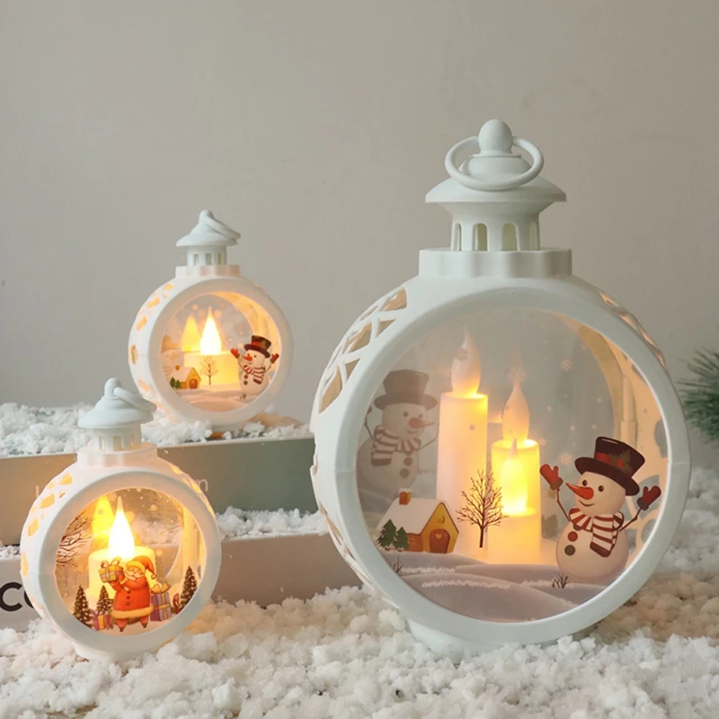 LED Christmas Candles Vintage Candle Lanterns with Led Light Decorative Tabletop Ornament for Indoor Outdoor Decor Party Gift - Image 1