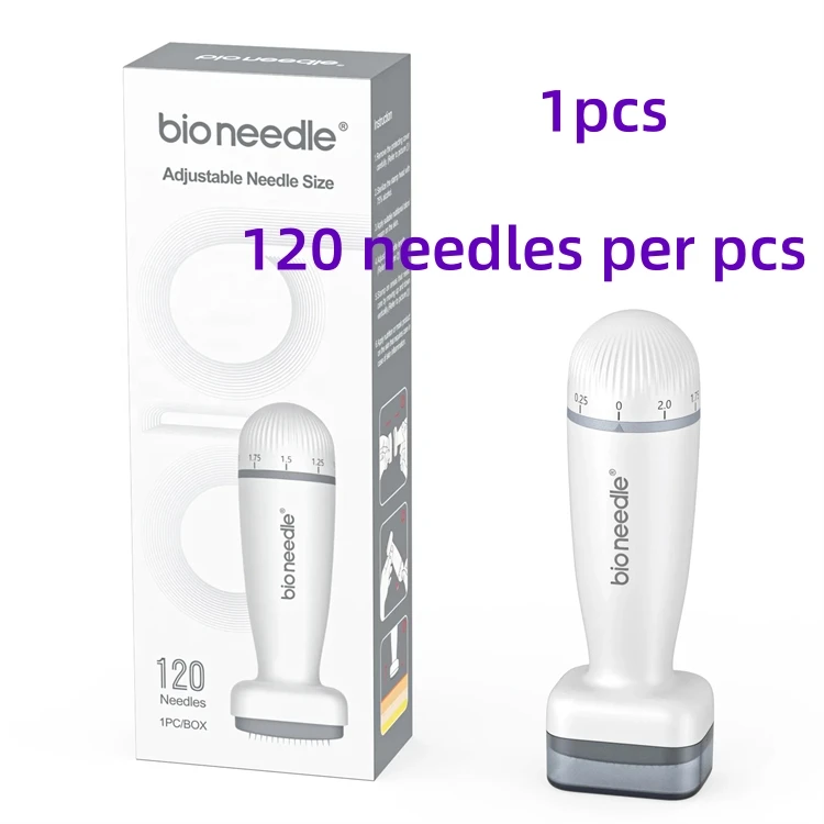 new adjustable derma stamp microneedle 120 pins skin care beard growth scalp hair micro needling derma stamps