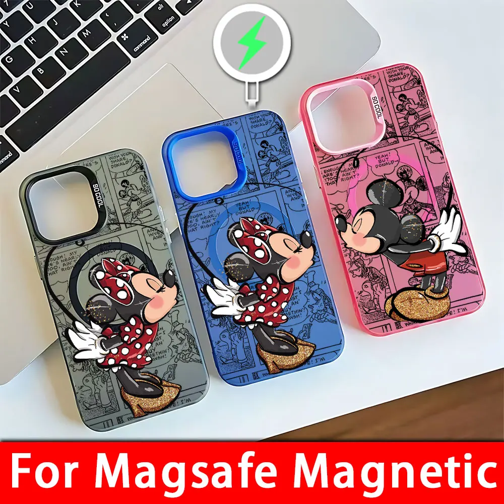 Cartoon Mickeys Minnies Couple Magsafe Magnetic Case for Samsung