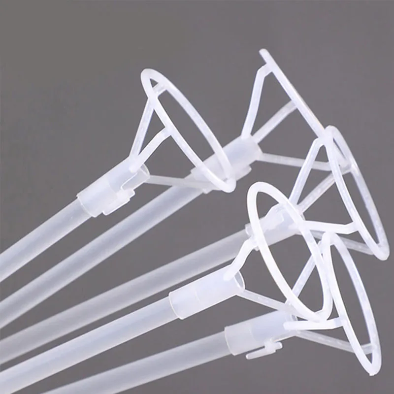 40cm White PVC Rods With Cup Transparent Plastic Balloon Holder Sticks 10/20/50/100pcs for Birthday Wedding Party