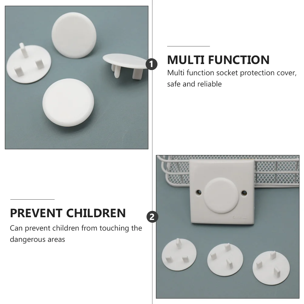 20 PCS Thin Section Power Case Baby Plug Covers Child Proofing Abs Outlet Socket Lid