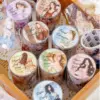 200cm/roll Waterproof PET Tape Literary Girl Daily Life Scene Hand Tent Card Mug Collage Material DIY Greeting Card Decoration 1