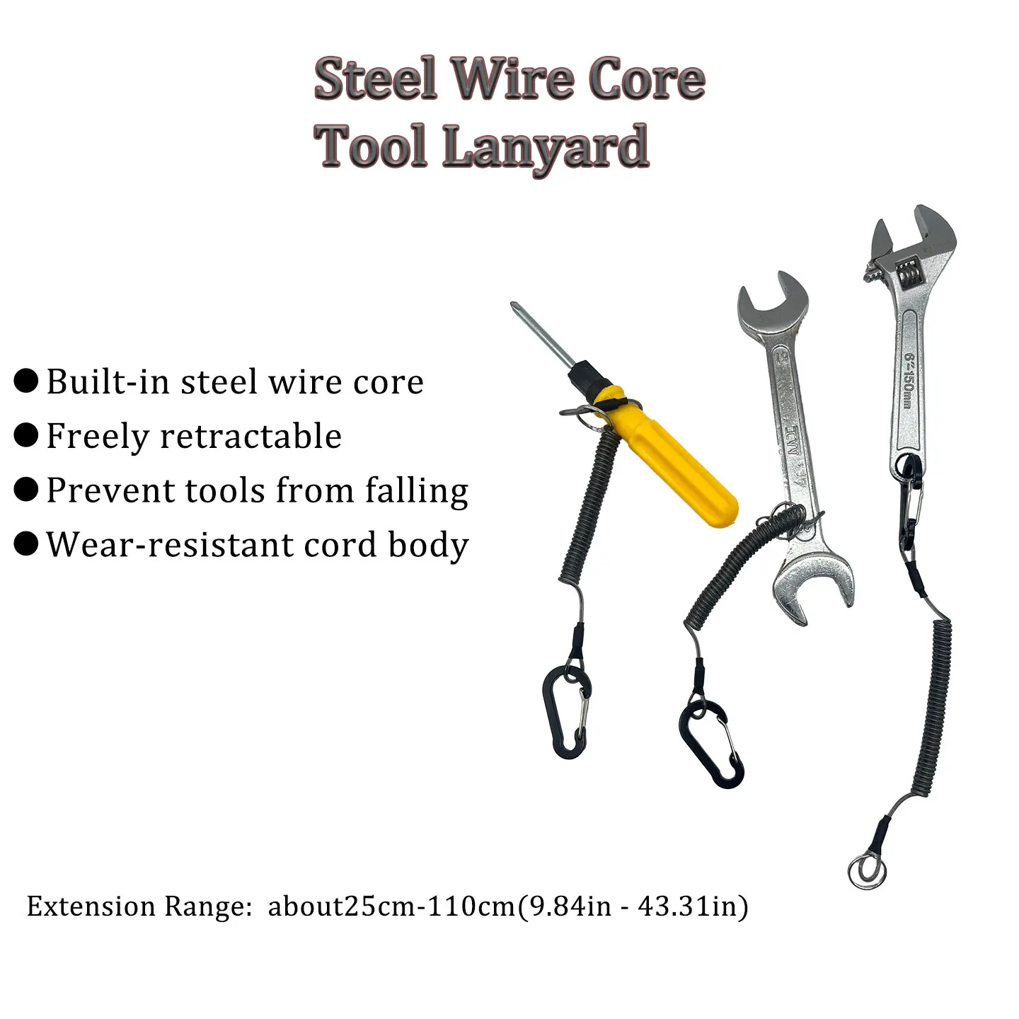 Durable Steel Core Retractable Anti-Loss Lanyard