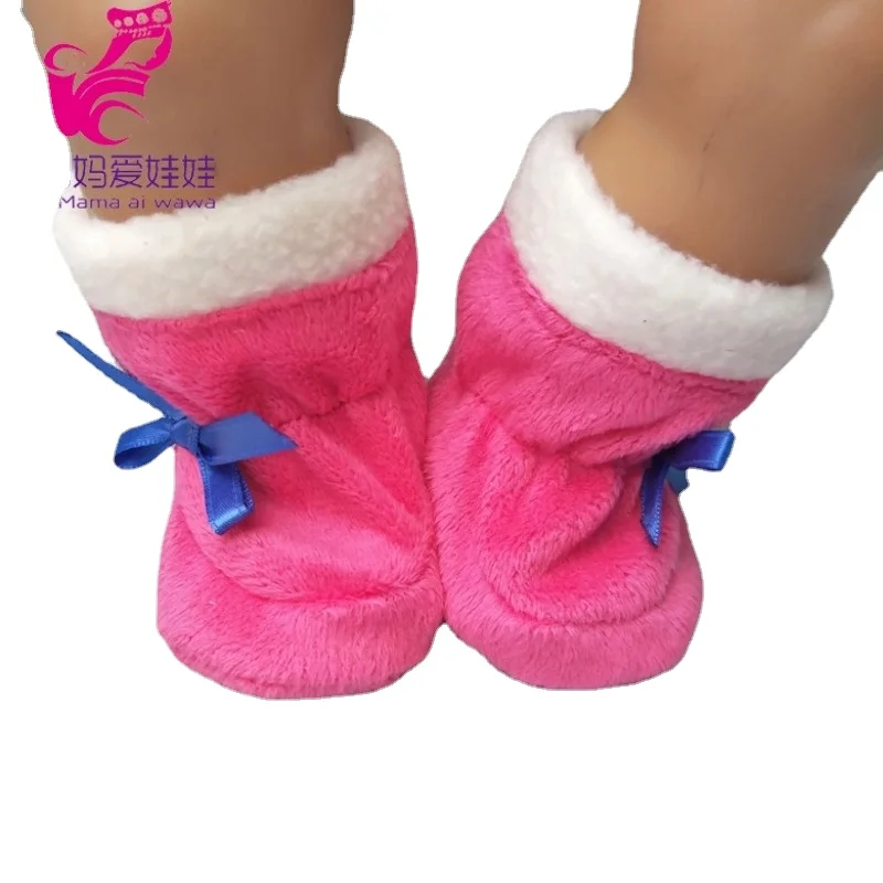 

18 Inch Baby Doll Shoes for 18" 43cm Baby Doll Winter Fur Boots Accessory Children Girl Christmas Gifts