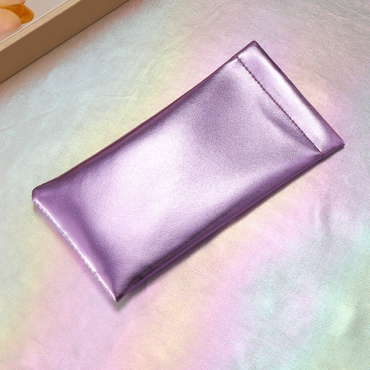 Solid Soft Leather Eyeglasses Pouch Portable Glasses Case Travel Organizer Case Sunglasses 1pc