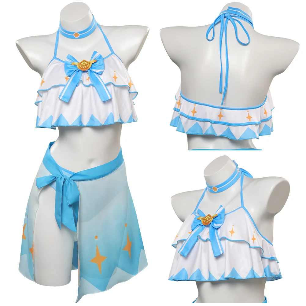 

Anime Game Genshin Impact Lumine Cosplay Costume For Girls Swimsuit Fantasia Women Halloween Carnival Party Disguise Clothes