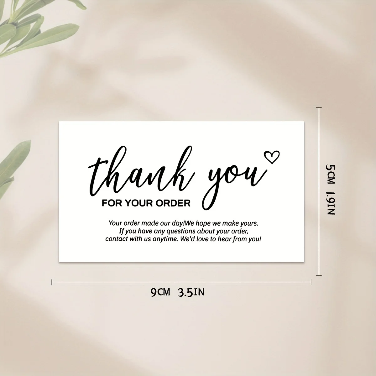 Paper Thank You Card Small Business Gift Decoration Handmade Wedding Party 50pcs