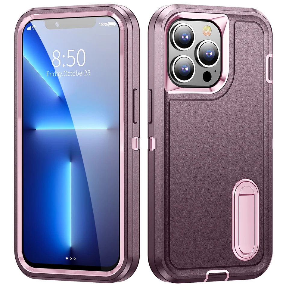 SANNIER Shockproof Phone Case For iPhone 13 Mini 11Pro 12Pro 13Pro Fashion Metal Bracket Cover For iPhone 13 12 11 Pro Max capa iphone 13 mini slim case